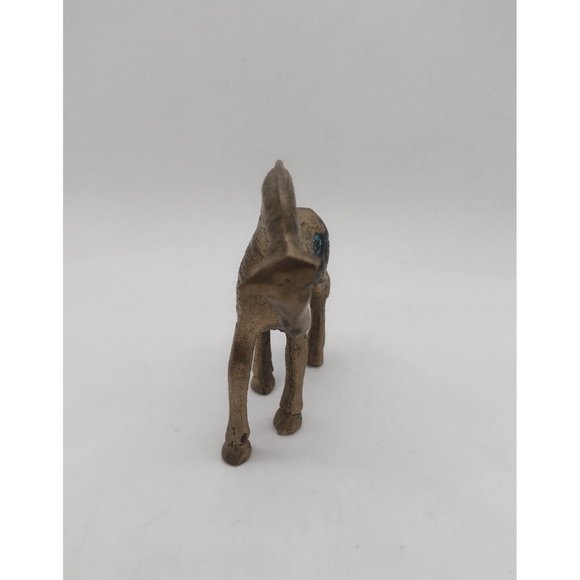 Solid Brass Giraffe Figurine with Patina Vintage Safari African Animal Decor - Picture 4 of 5